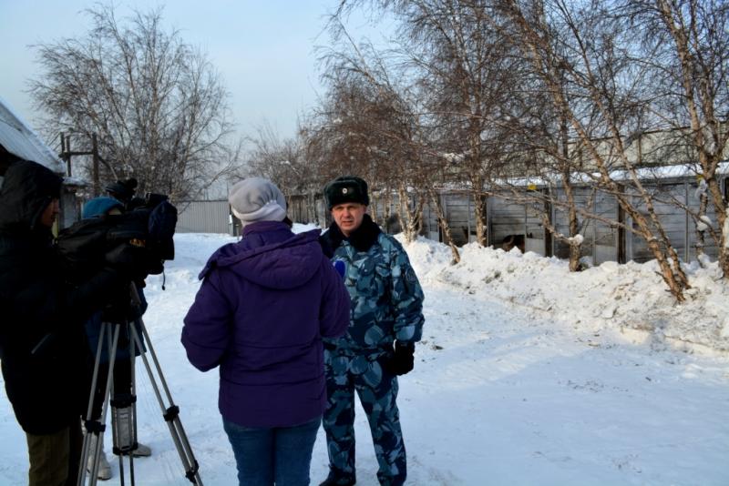 Корреспонденты телерадиокомпании «ГТРК Тыва» ознакомились с кинологической службой ФСИН.