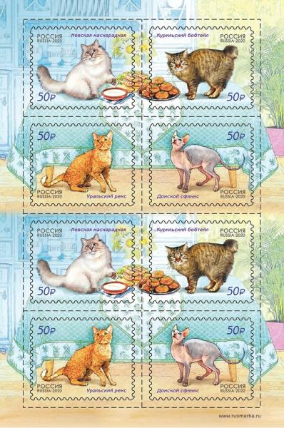 Домашним кошкам посвятили серию почтовых марок