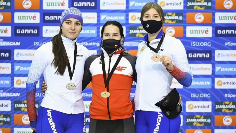 Военнослужащая Уральского округа Росгвардии завоевала золото на этапе Кубка мира по конькобежному спорту на дистанции 1000 метров