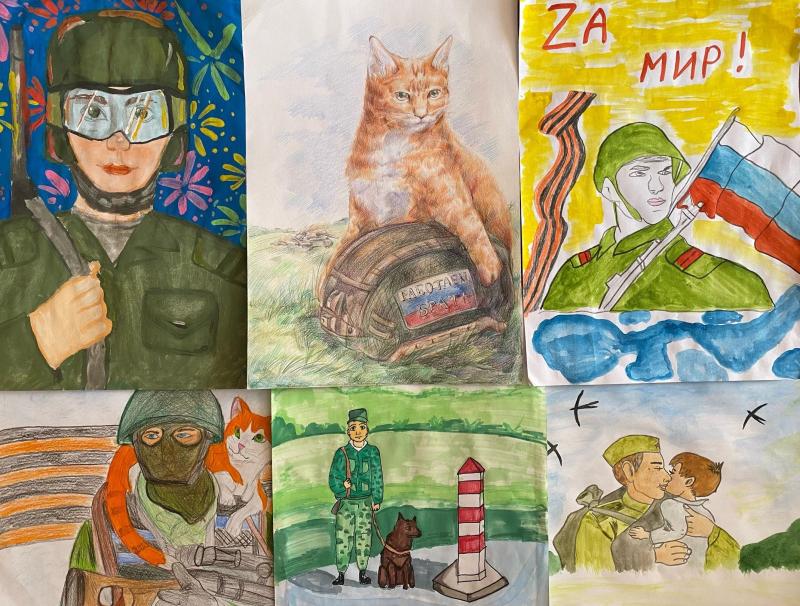 В Мордовии школьники нарисовали рисунки для росгвардейцев – участников СВО
