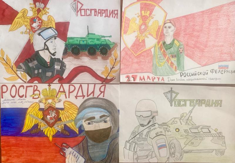 В Мордовии подшефные кадеты нарисовали рисунки для росгвардейцев