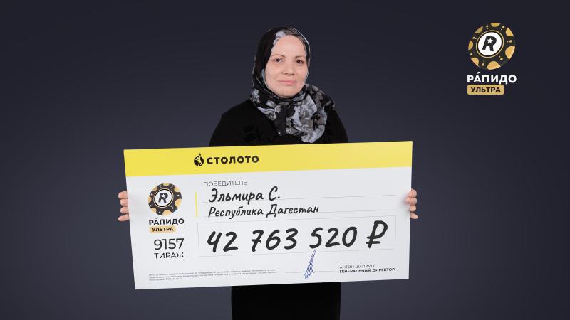 Многодетная мама из Дагестана выиграла более 42 млн рублей в лотерею «Рапидо Ультра»