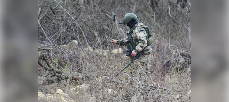 Более 70 кг взрывчатки обнаружили росгвардейцы в замаскированном схроне в ЛНР