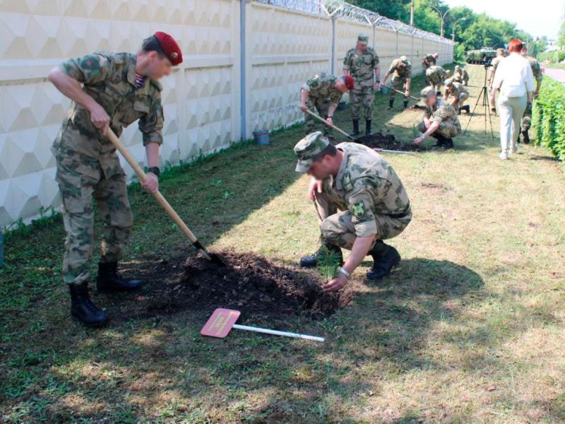 В отряде специального назначения «Кузбасс» высадили аллею памяти в честь Дня России
