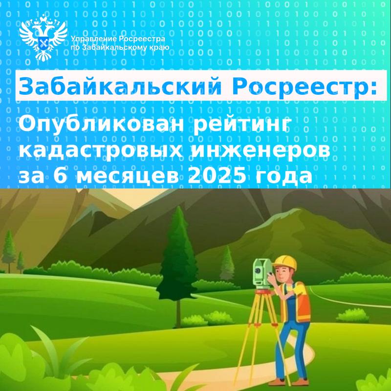 Забайкальский Росреестр: опубликован рейтинг кадастровых инженеров за 6 месяцев 2025 года
