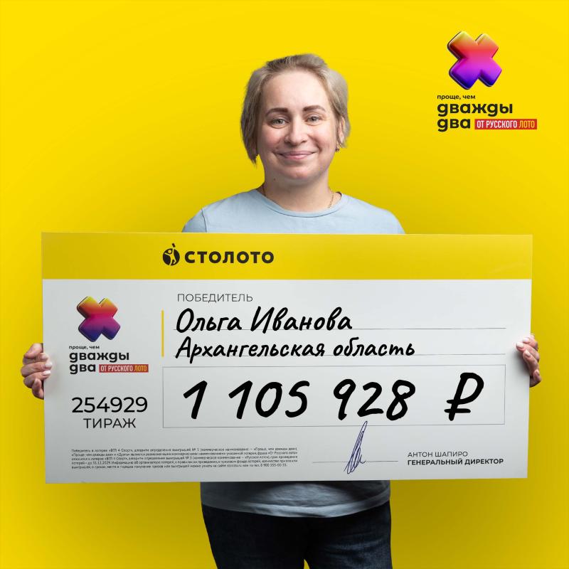 Руководитель почтового отделения из Архангельской области выиграла в лотерею от «Столото» более 1 млн рублей